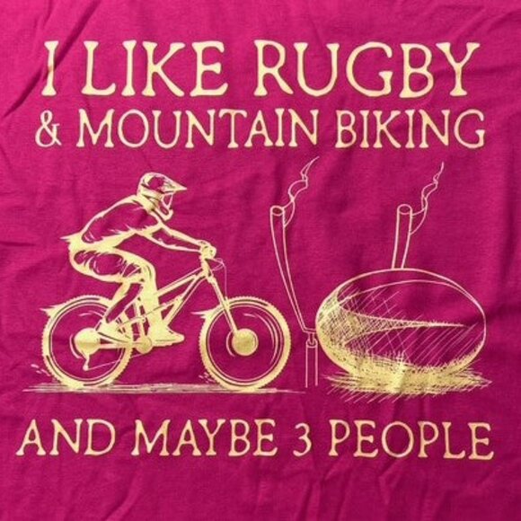 "I Like Rugby and..." Adult Medium NOS Red T-Shirt - Picture 2 of 5